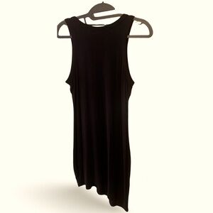 CBR {Celebrity, Baddie-Ready}‎ Black Ribbed Tank Asymmetrical Dress Large